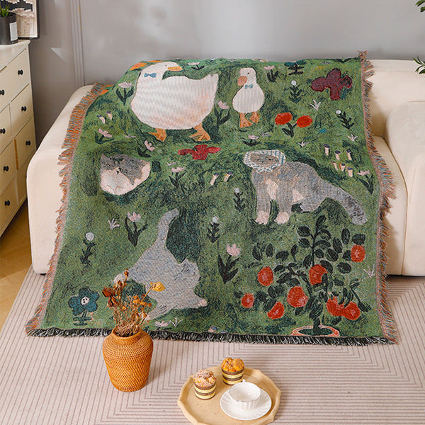 Ancient-style Artistic Tapestry Sofa Blanket Knitted Throw Blanket