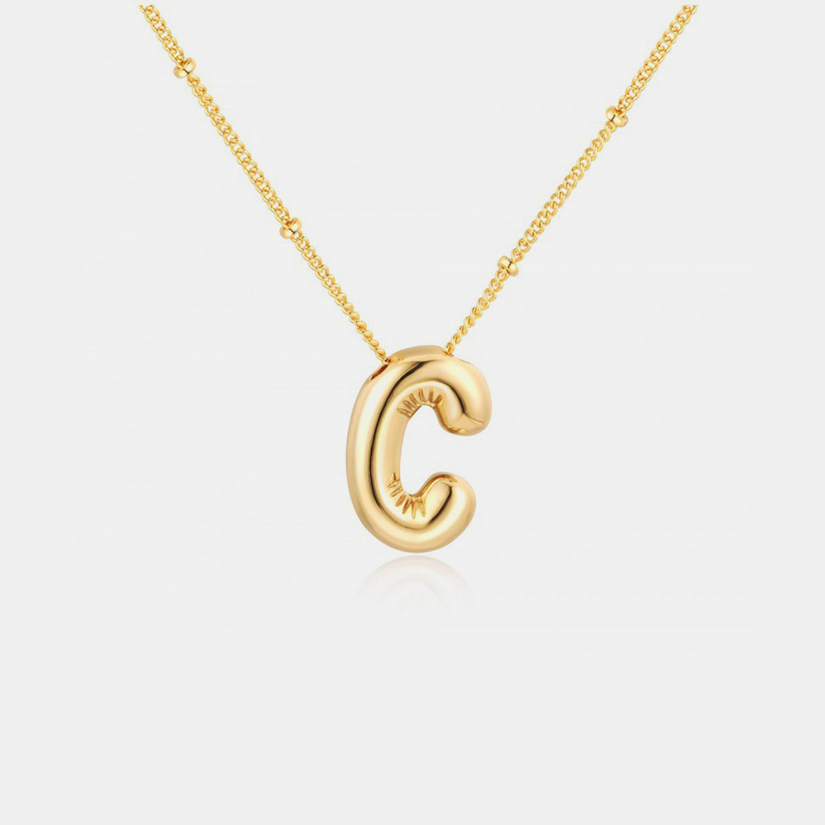 Gold Initial Letter Pendant Necklace