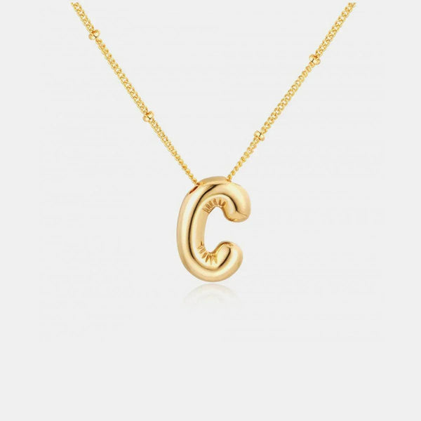 Gold Initial Letter Pendant Necklace - Gifts for You 'n Me