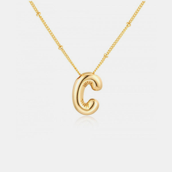 Gold Initial Letter Pendant Necklace