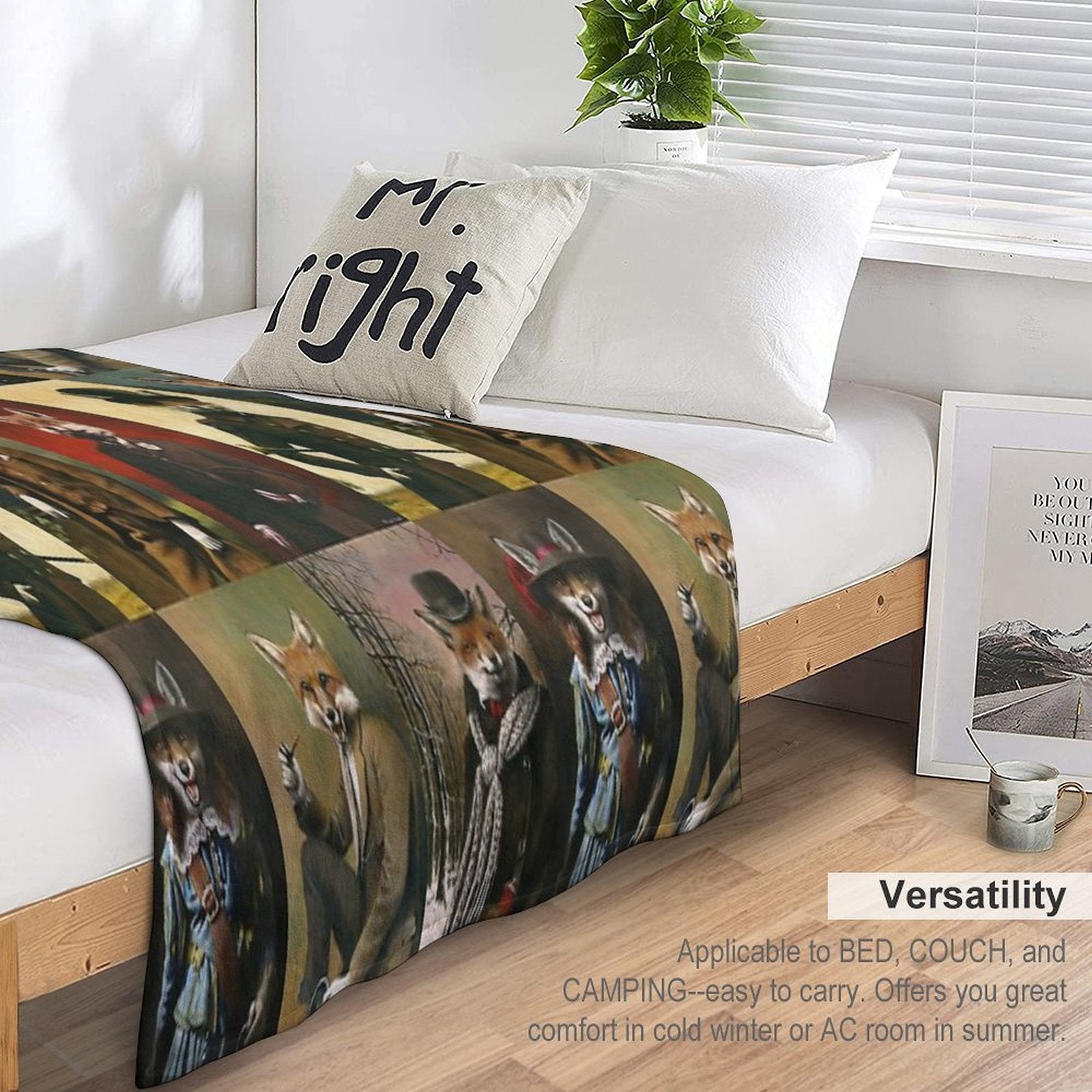 Vintage And Historical Foxes Multi-functional Throw Blanket