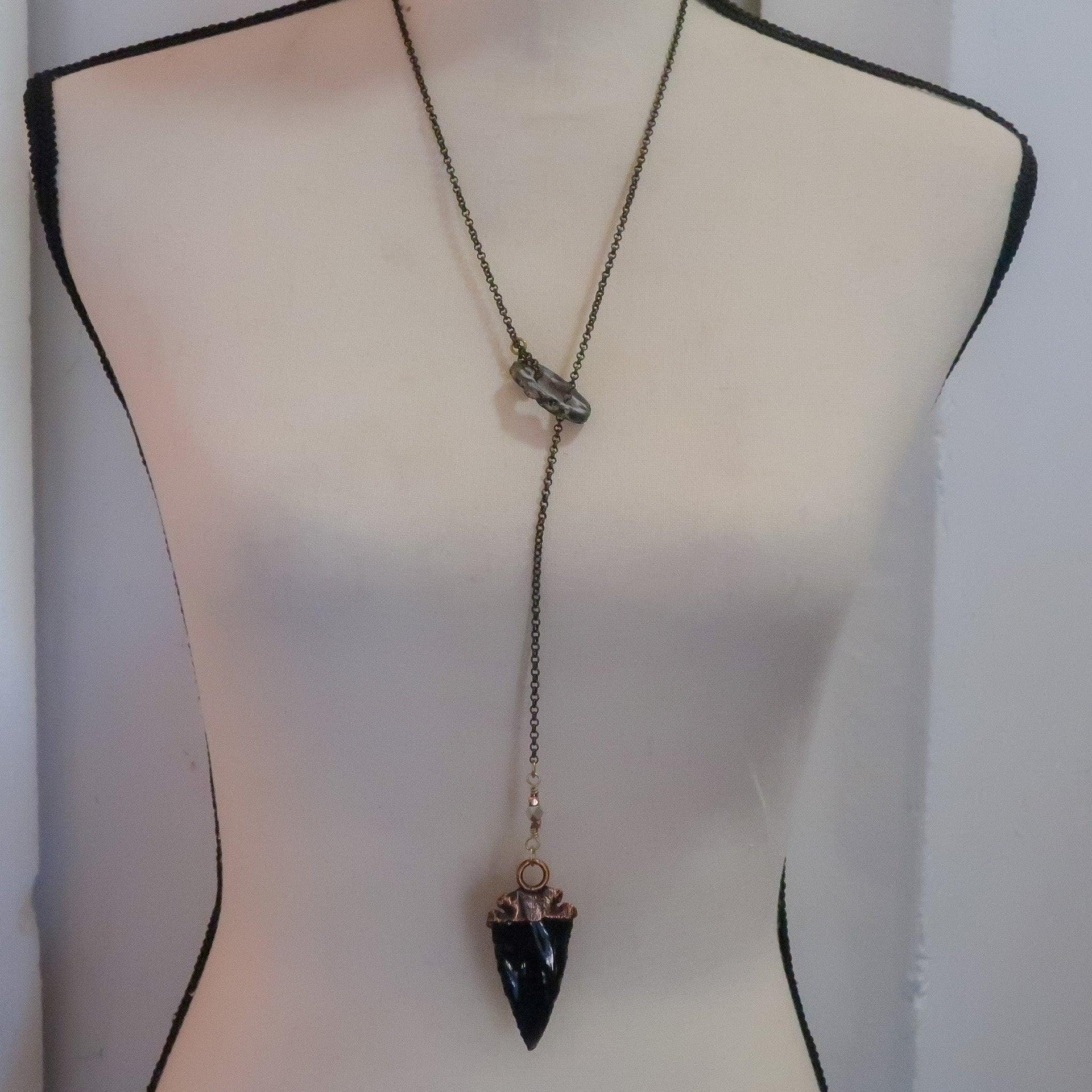 Obsidian Arrowhead Lariat - Grounded Confidence | By Blackbird & Sage