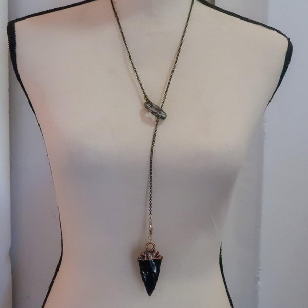 Obsidian Arrowhead Lariat - Grounded Confidence | By Blackbird & Sage