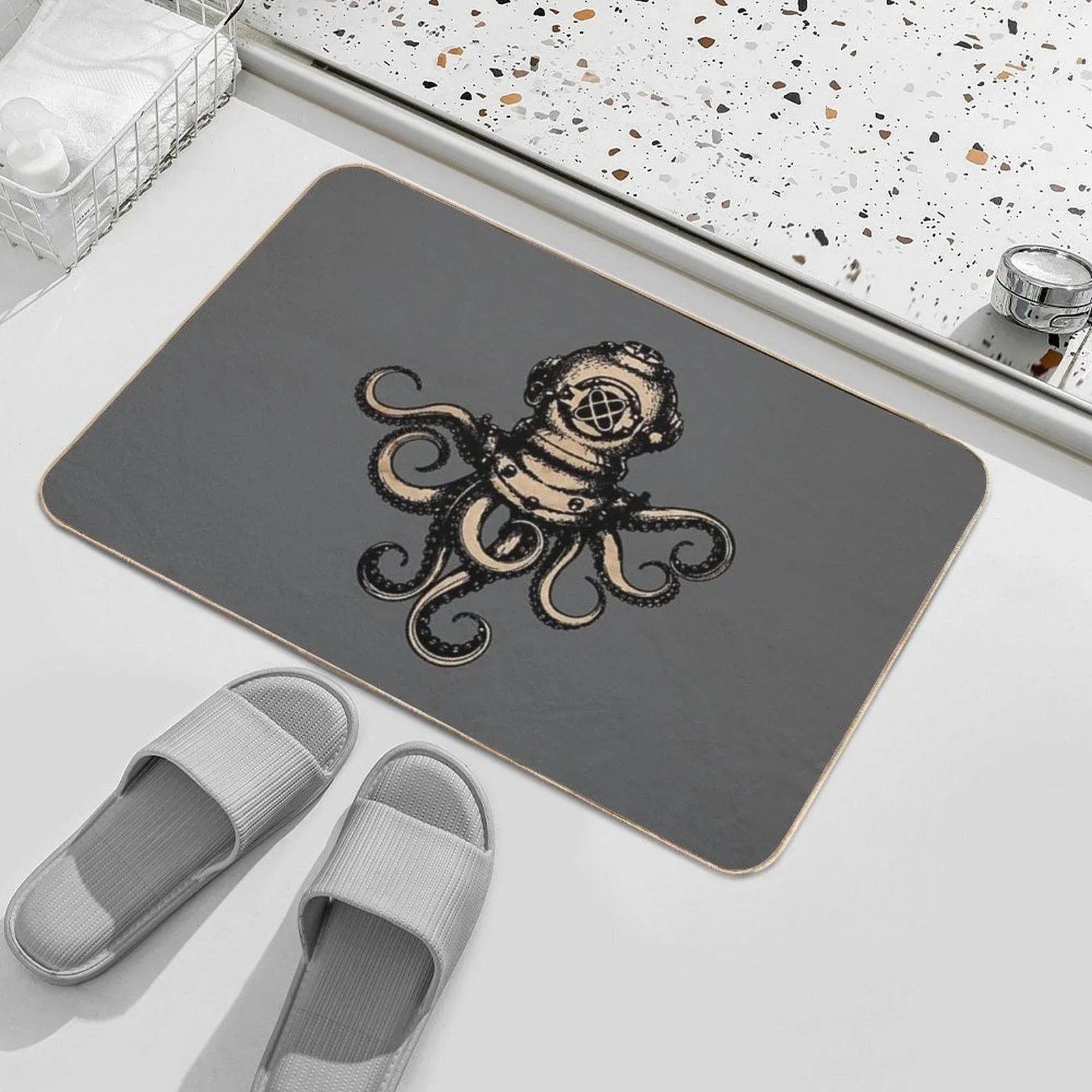 Steampunk Octopus Bath Mat
