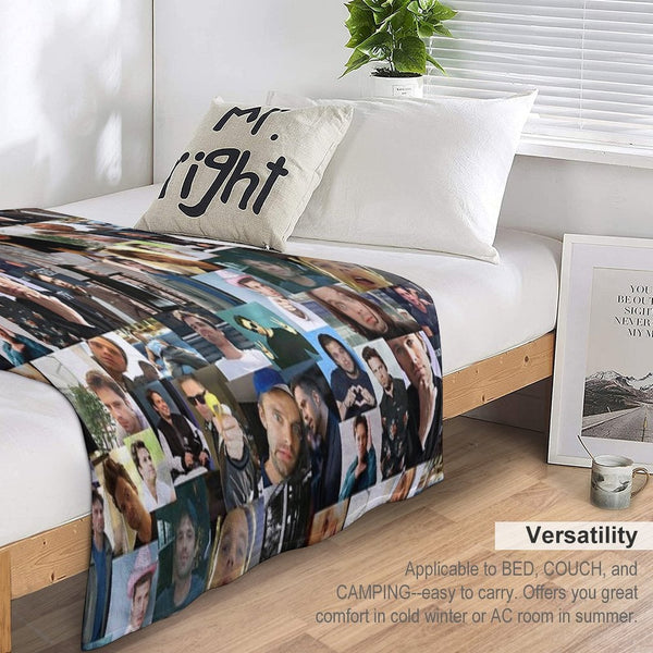 Sebastian Stan Collage Compact Throw Blanket