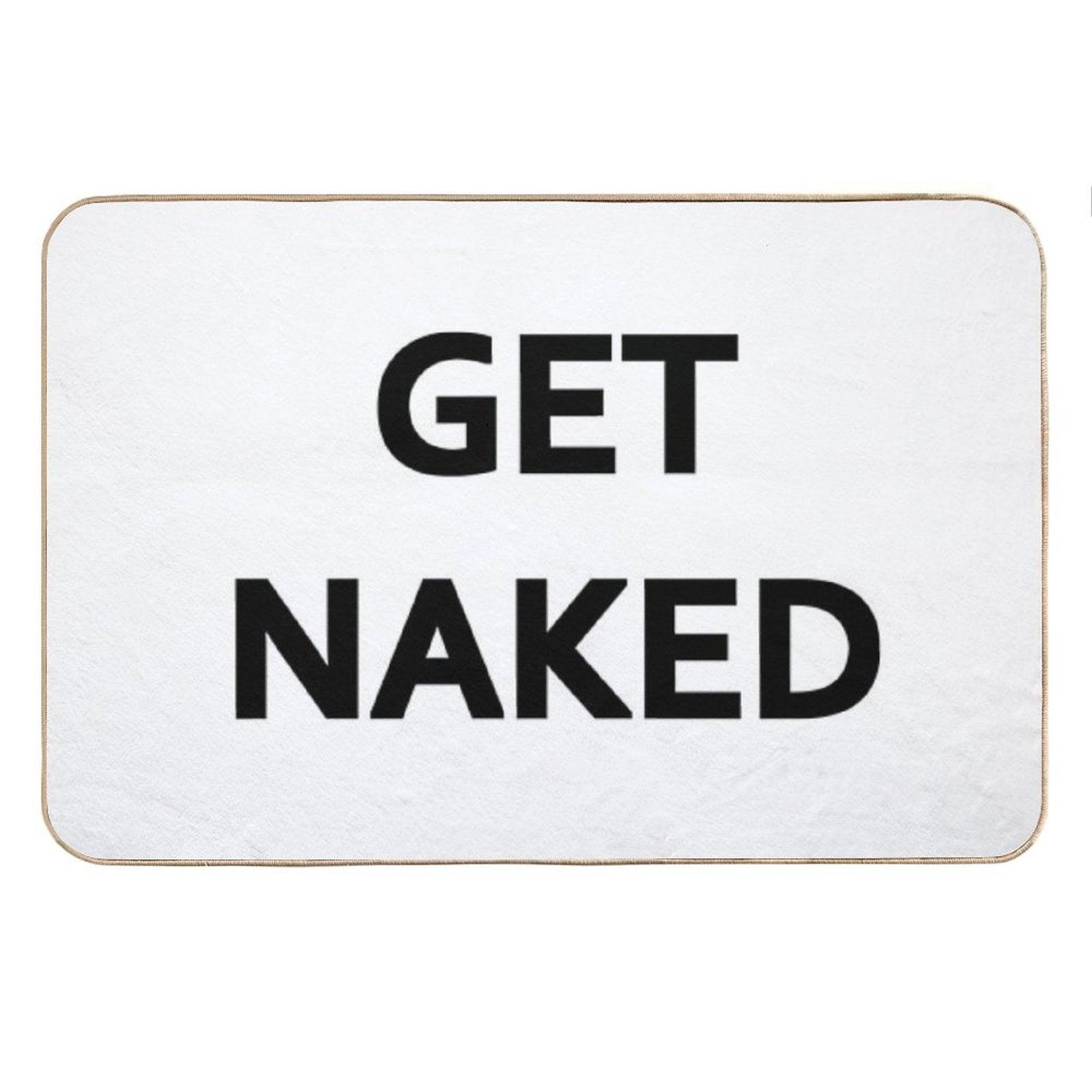 'Get Naked' Shower CurtainBath Mat Bath Mat