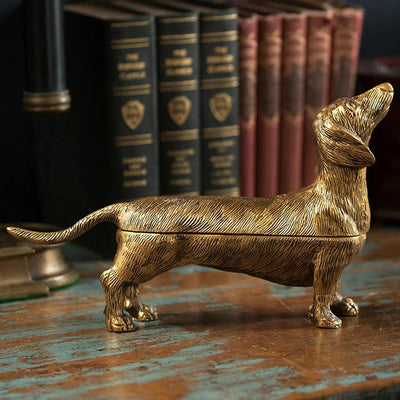 Brass Finish Dog Storage Box