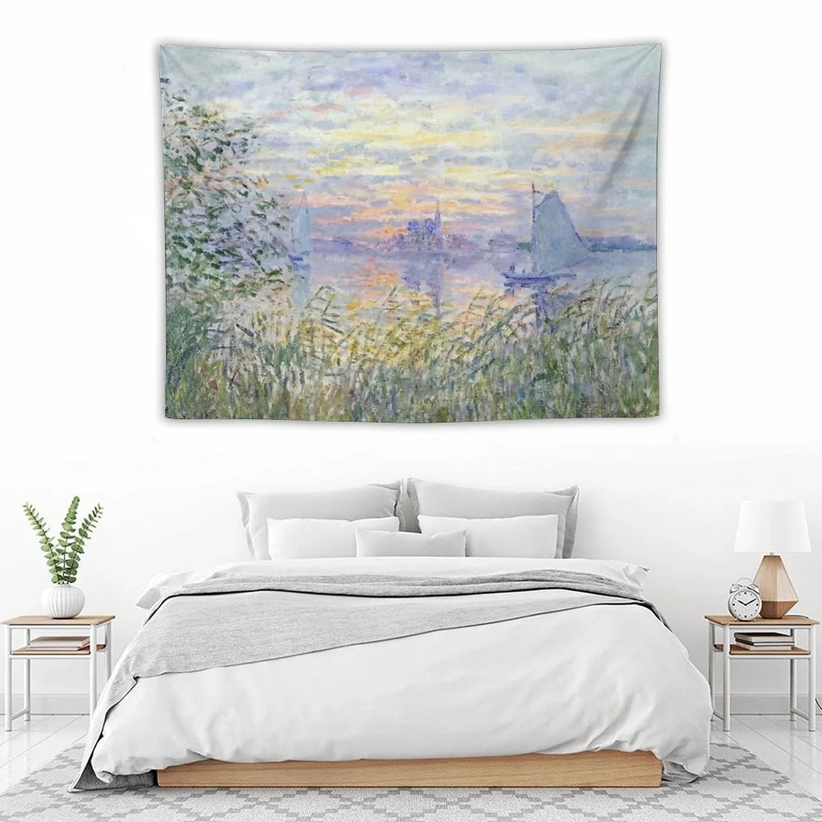 Claude Monet  Soleil Couchant Sur La Seine À Lavacourt - Sunset on The Seine Tapestry