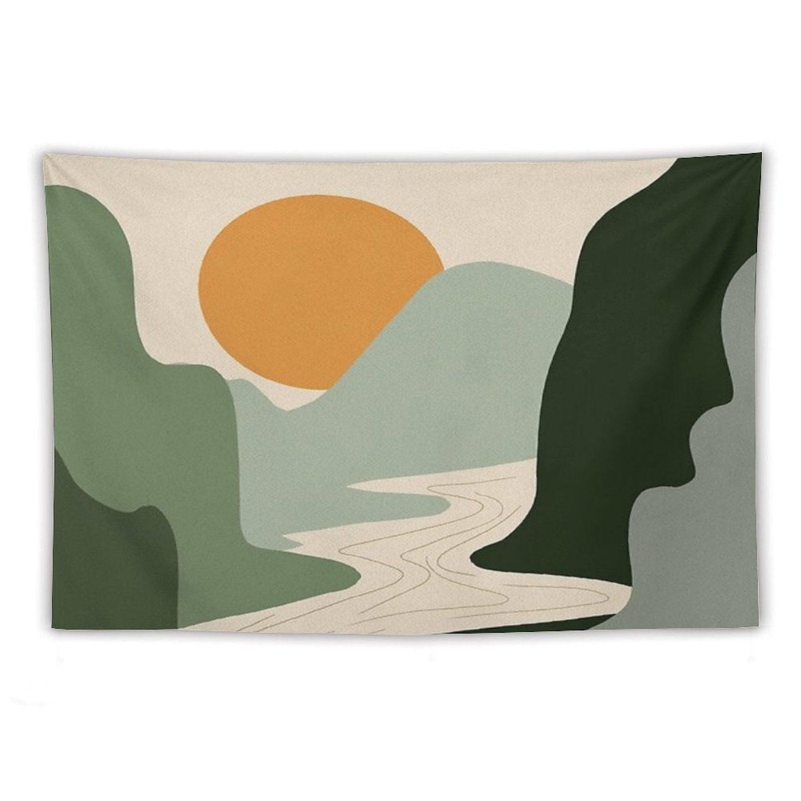 Abstract Sunset Painting 7.2 Tapestry