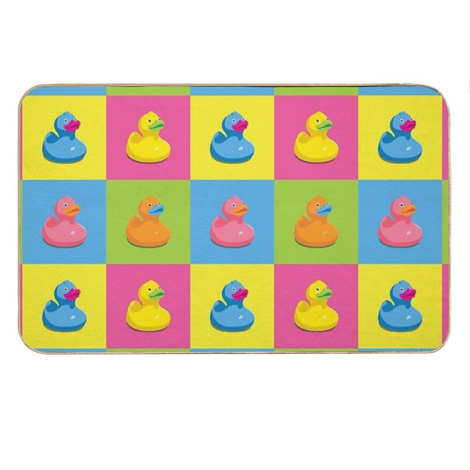 Rubber Duckies Pop Art Bath Mat