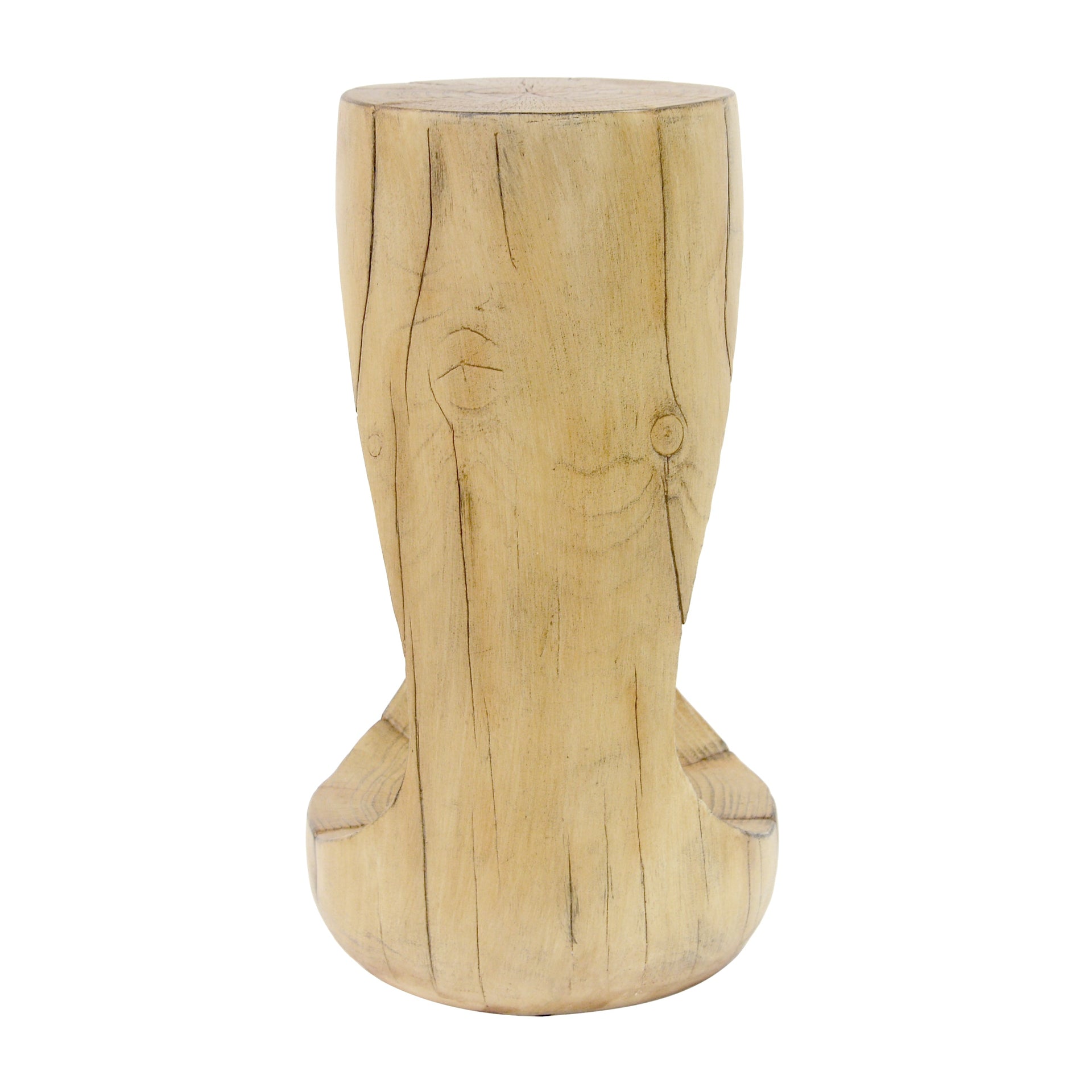 Hollow Design End Table with Wood Like Texture, and Natural Color