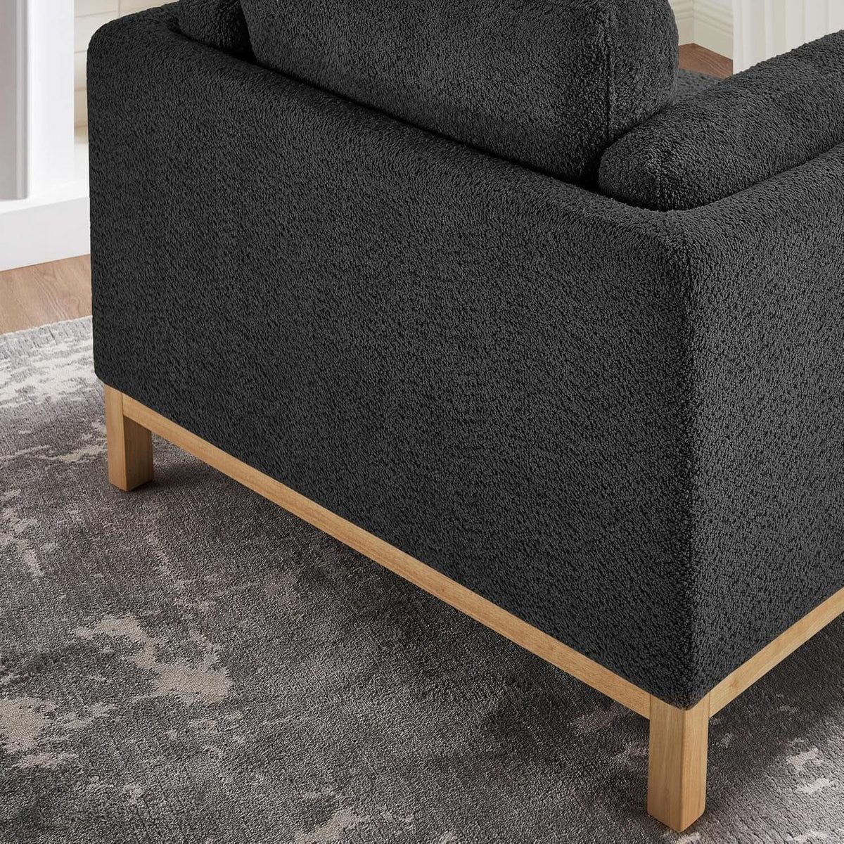 Oversized Accent Chair Dark Grey Upholstered Armchair