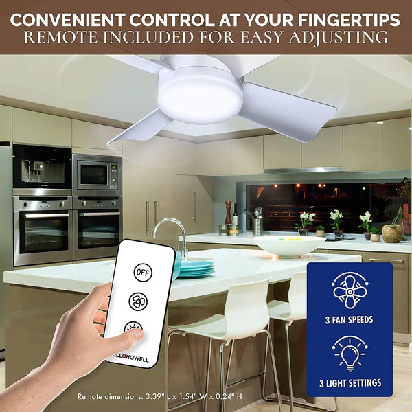 Bell+Howell Socket Breeze Modern Ceiling Fans with LED Lights, 10