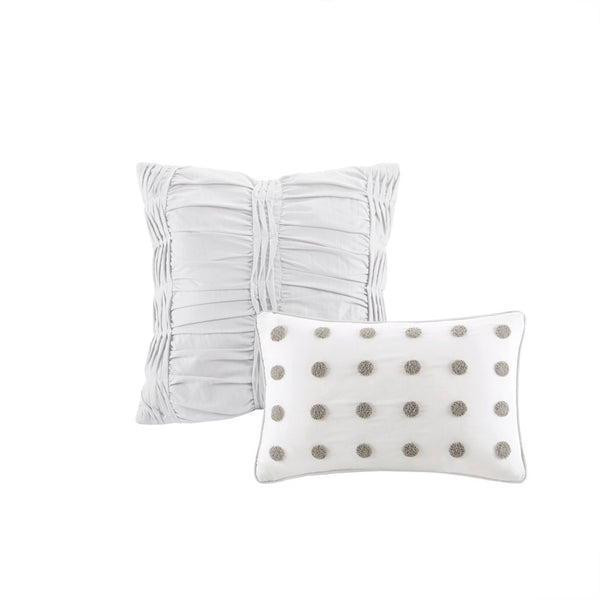 Brooklyn Cotton Jacquard Comforter Set with Euro Shams and Throw Pillows - Gifts for You 'n Me