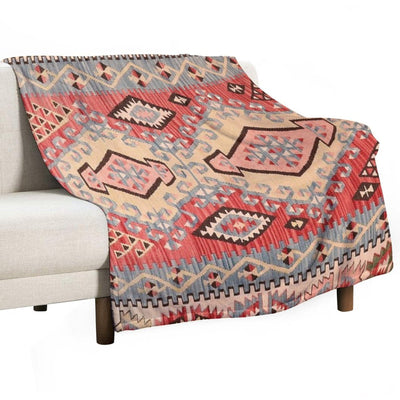 Vintage Anatolian Kilim 1970`s Versatility Throw Blanket