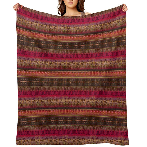 Earthy African Ombre Mud Cloth Wrinkle-free Throw Blanket