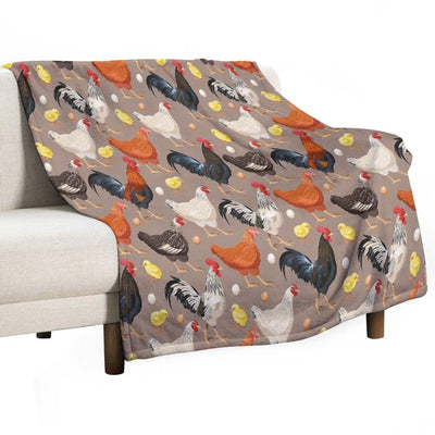 Chicken Colorfull Pattern All-season Throw Blanket