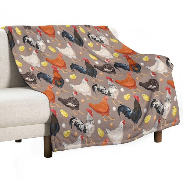 Chicken Colorfull Pattern All-season Throw Blanket