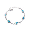 14K White Gold with London Blue Eye Topaz Eye Bracelet