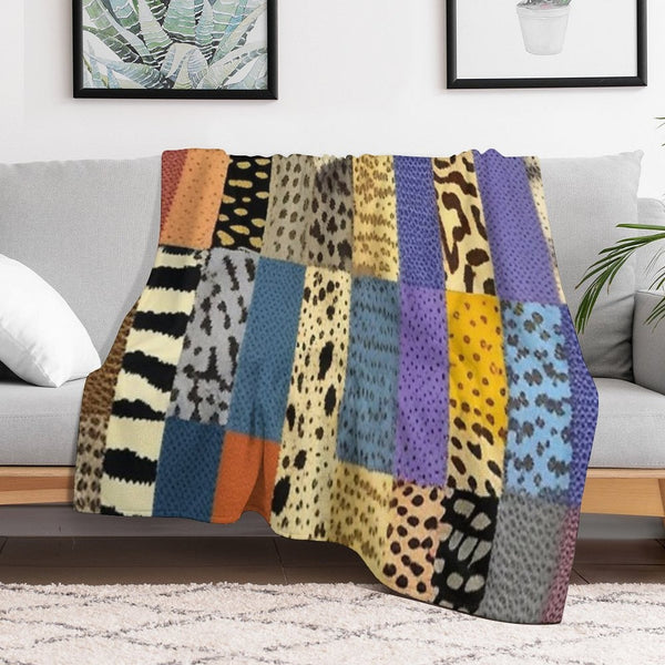 Animal Print Patchwork Quilt All-season Throw Blanket