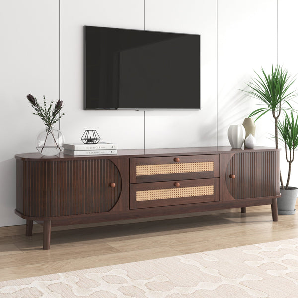 Modern Farmhouse Rattan TV Stand BLAKHOM