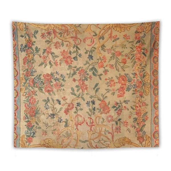 Antique French Savonnerie Rug Print Tapestry
