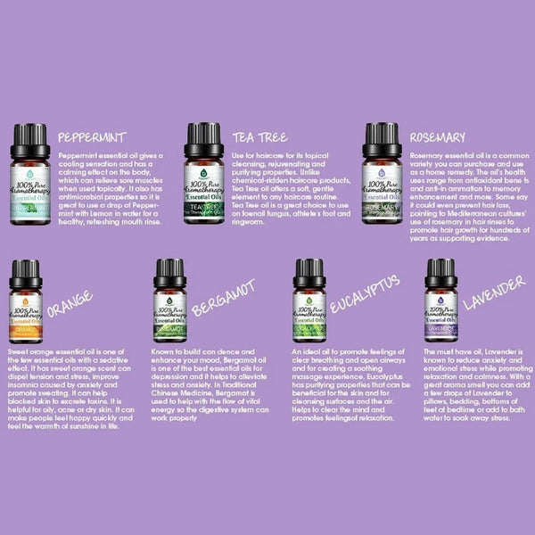 14 Pack of 100% Pure Essential Aromatherapy Oils - Gifts for You 'n Me