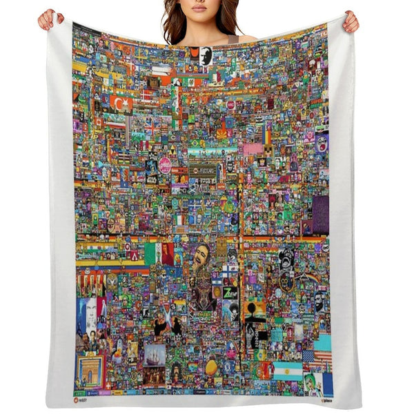 Rplace Reddit 2022 Velvety-soft Throw Blanket