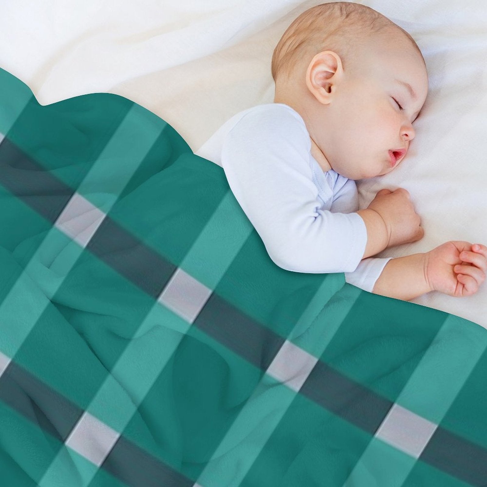 Plaid Design of Dark Green Hues Eco-conscious Throw Blanket