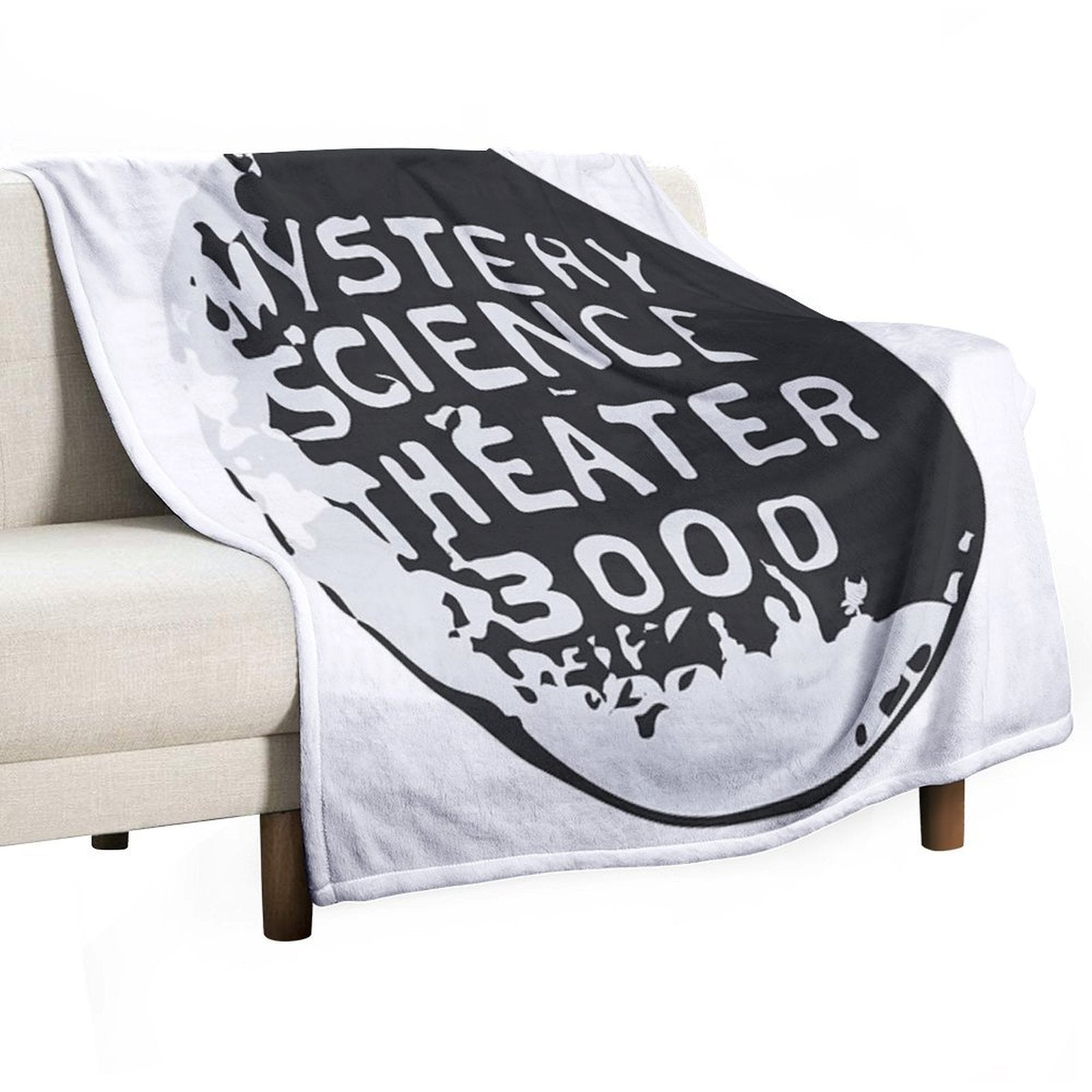 MST3K Silhouette Within Globe Velvety-soft Throw Blanket