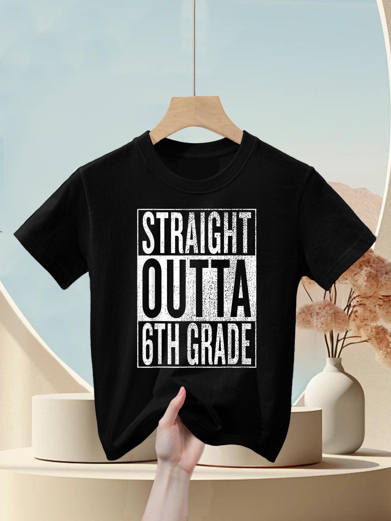 Straight Outta 6th Grade Cool Junior High Gear - Graduation Kids T-Shirt