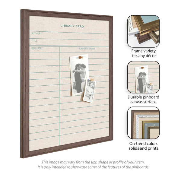 Framed Fabric Pinboard Linen Library Card Wall Organization