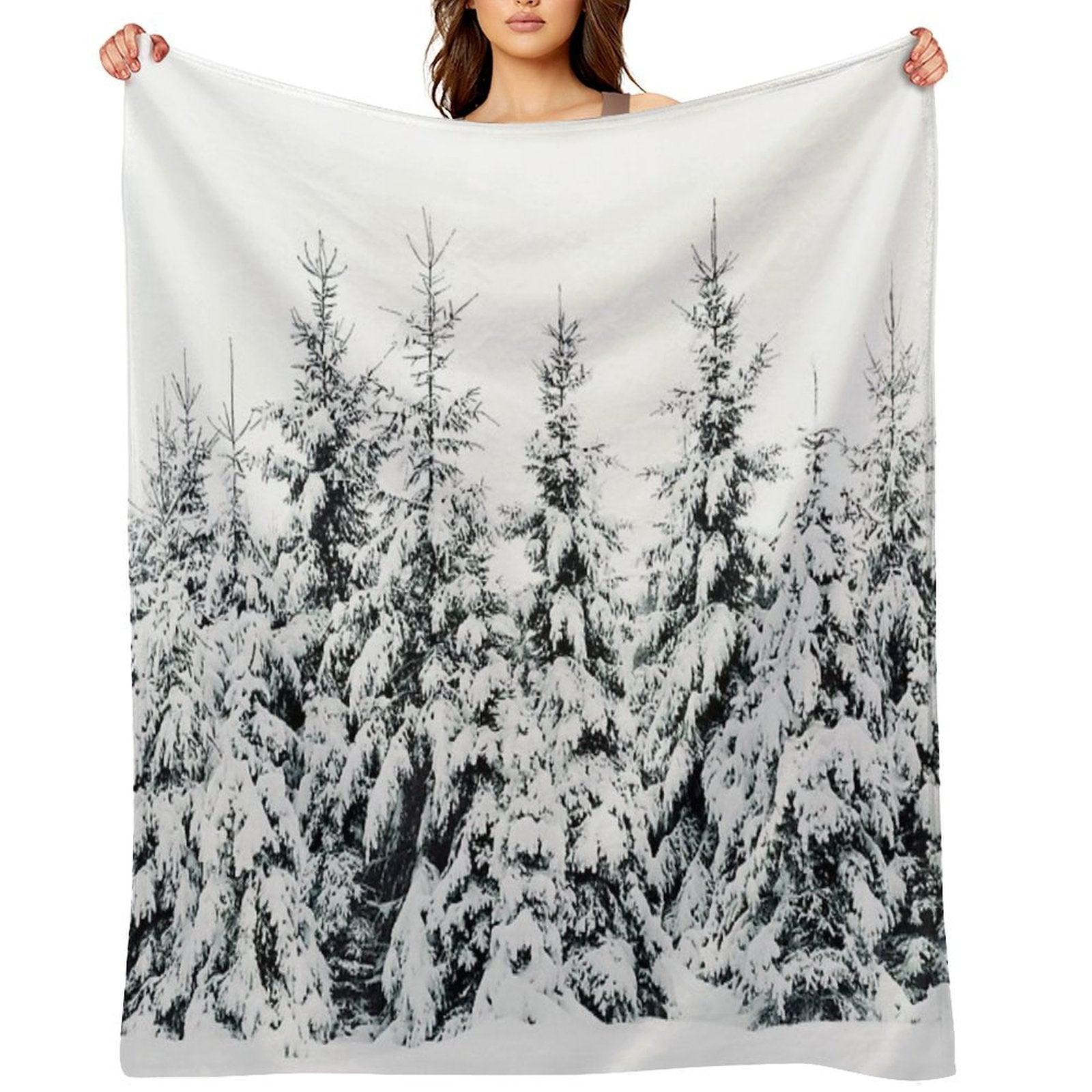 Snow Porn  Misty Moody Foggy Milky Winter Wonderland Forest With Cascadia Trees Covered In Magic Fog Throw Blanket