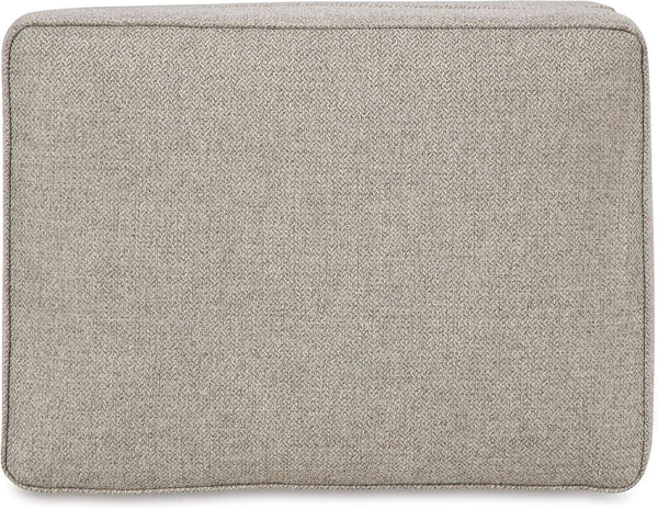 Rectangular Upholstered Ottoman Light Brown Bun Legs