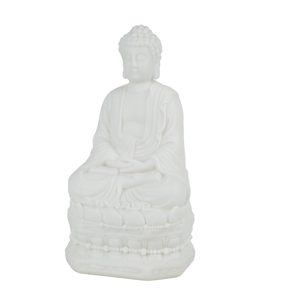 5.5x4.7x11.8' White Sitting Buddha Figure