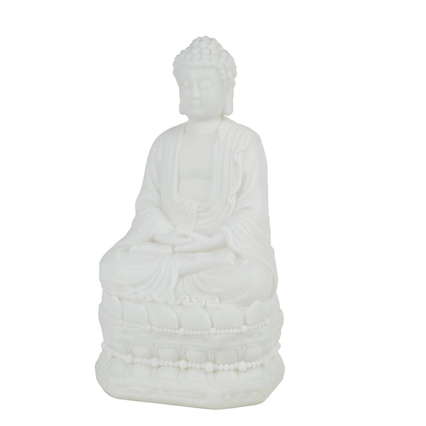 5.5x4.7x11.8' White Sitting Buddha Figure