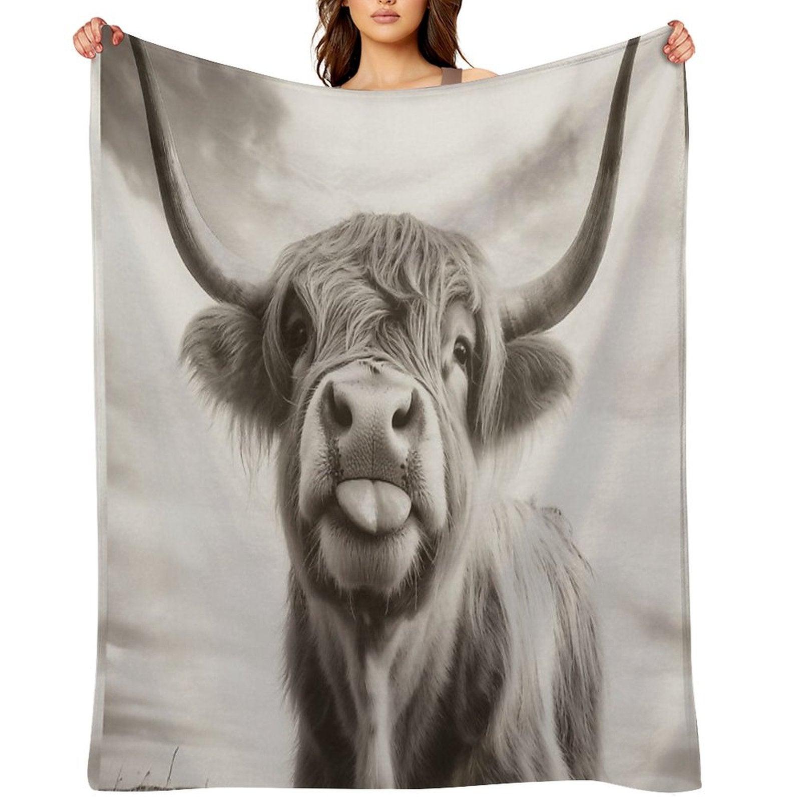 Cheeky Highland Cow Throw Blanket