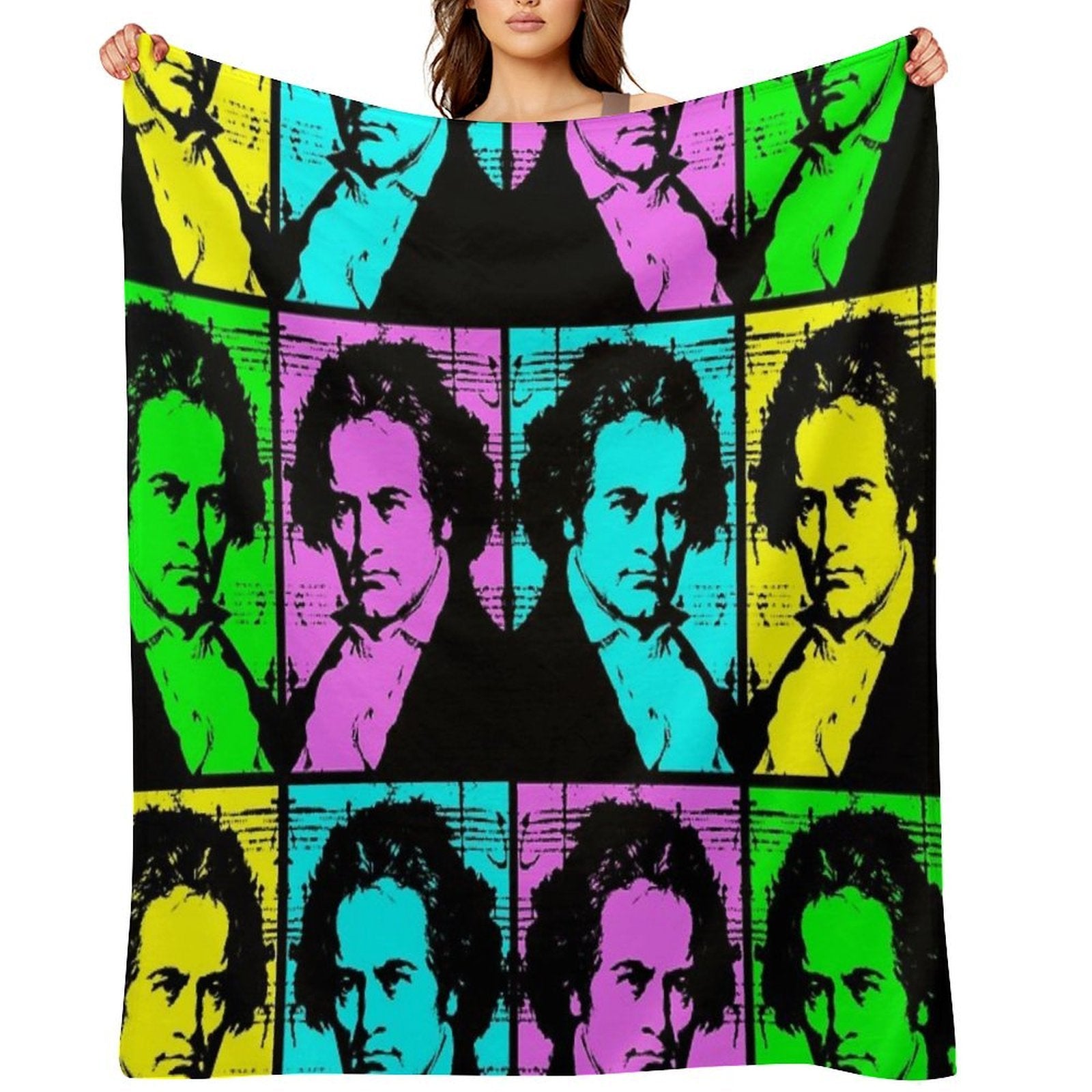 Pop Art Beethoven Travel-friendly Throw Blanket