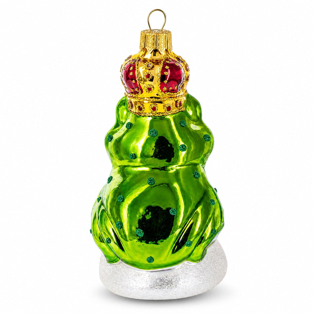 Royal Frog Glass Christmas Ornament