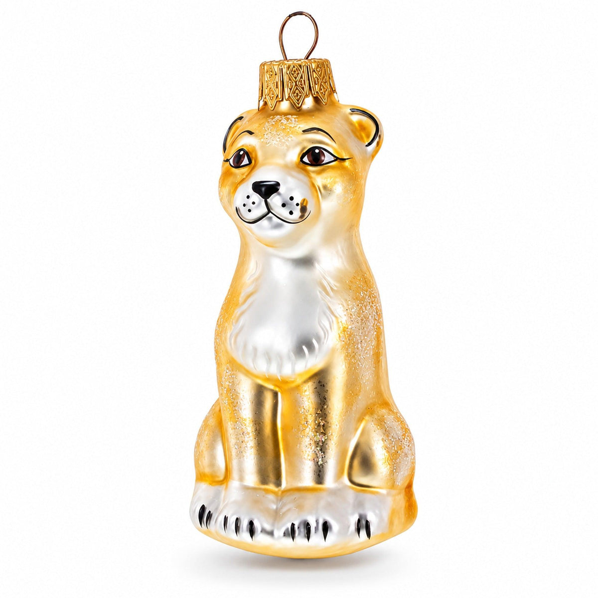Standing Leopard Glass Christmas Ornament