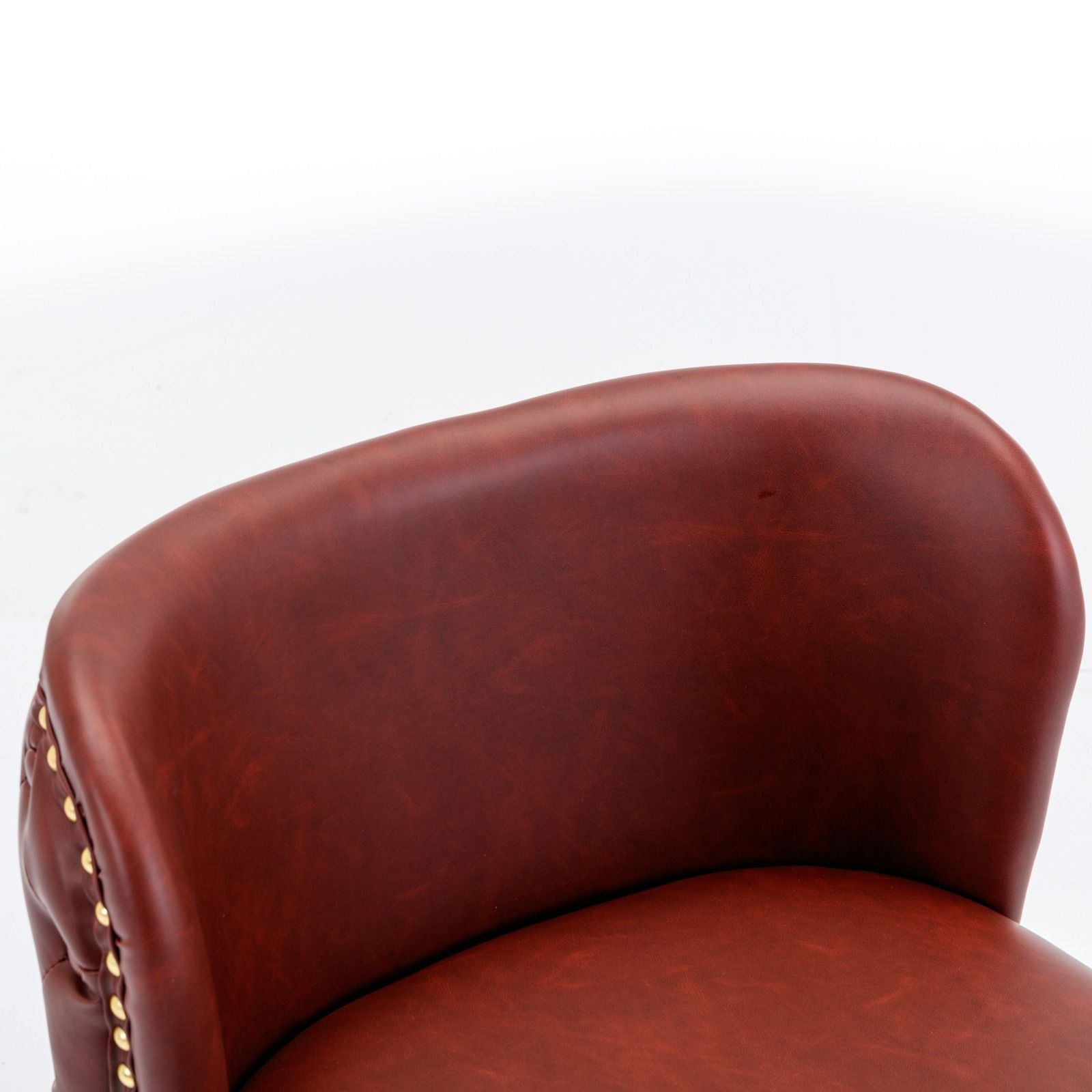 A&A Furniture,Swivel Barstools Adjusatble Seat Height, Modern PU Upholstered Bar Stools with the whole Back Tufted, for Home Pub and Kitchen Island(Wine Red, Burgundy, Set of 2)
