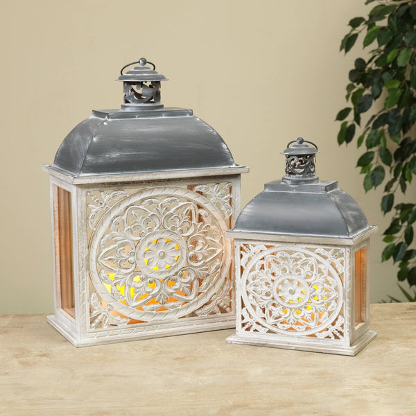 Nesting Rectangular Decorative Lanterns Set of 2