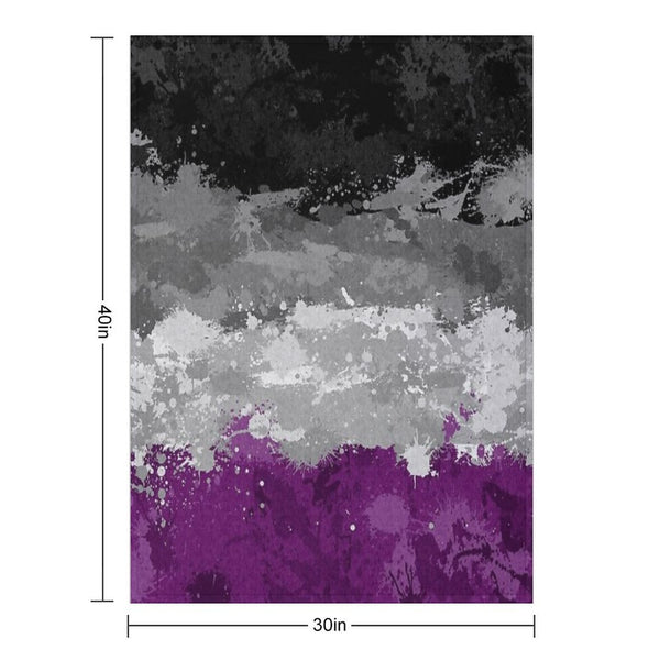 Abstract Paint Splatter Asexual Pride Flag Pattern Versatility Throw Blanket