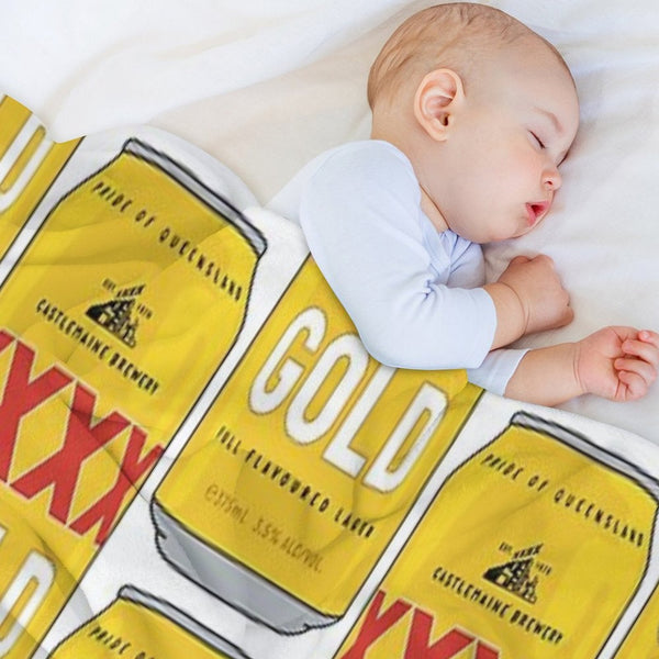 Hand-drawn XXXX Gold Can Compact Throw Blanket