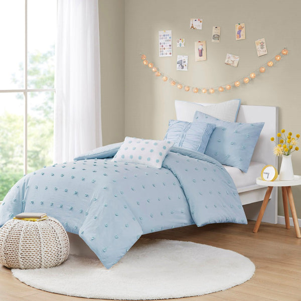 Brooklyn Cotton Jacquard Comforter Set with Euro Shams and Throw Pillows - Gifts for You 'n Me