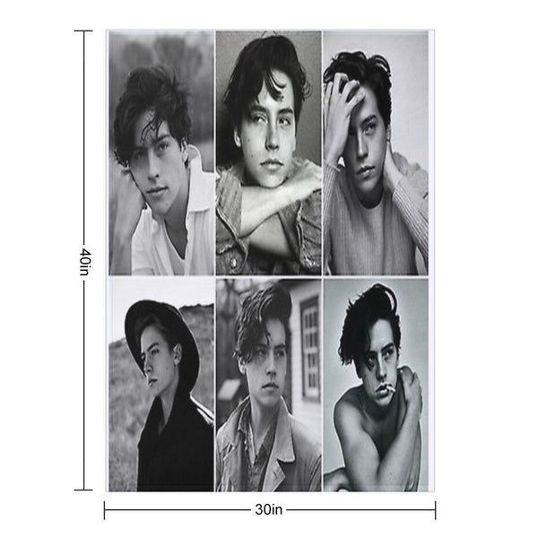 Cole Sprouse Black And White Poster Anti-pilling Throw Blanket
