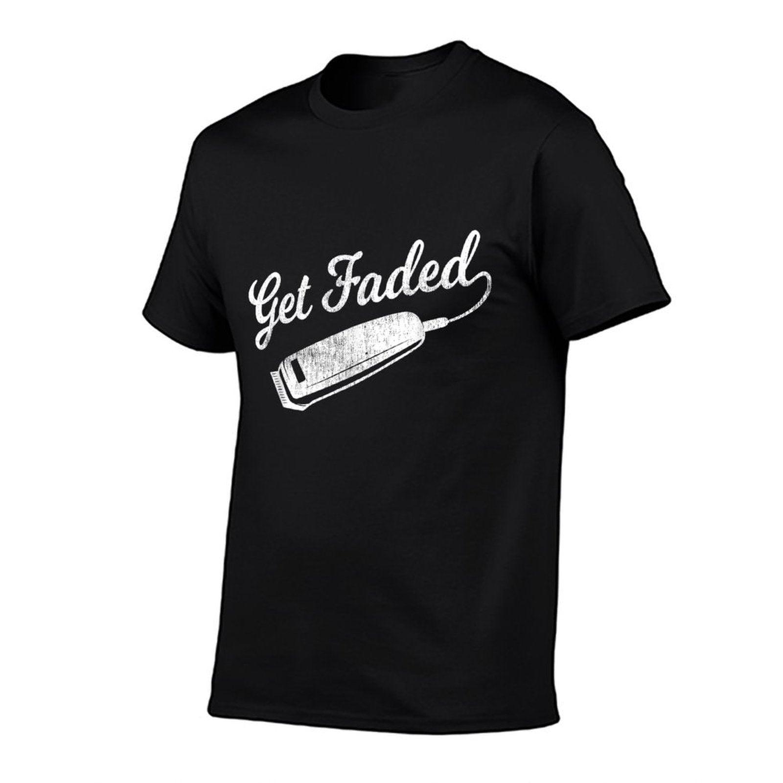 Vintage Distressed Barber - Get Faded Script Tail Te T-Shirt