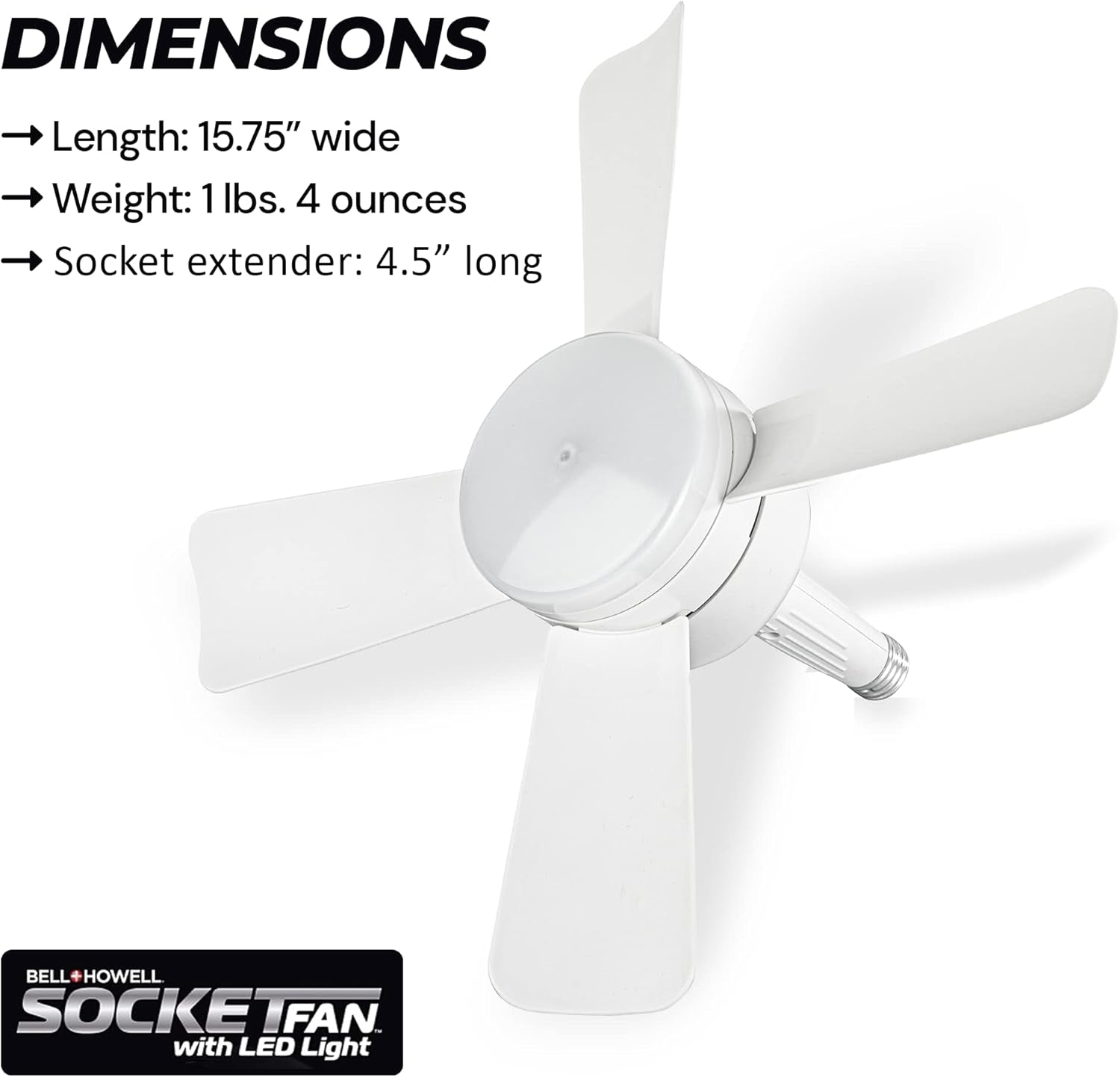 Bell+Howell Socket Breeze Modern Ceiling Fans with LED Lights, 10