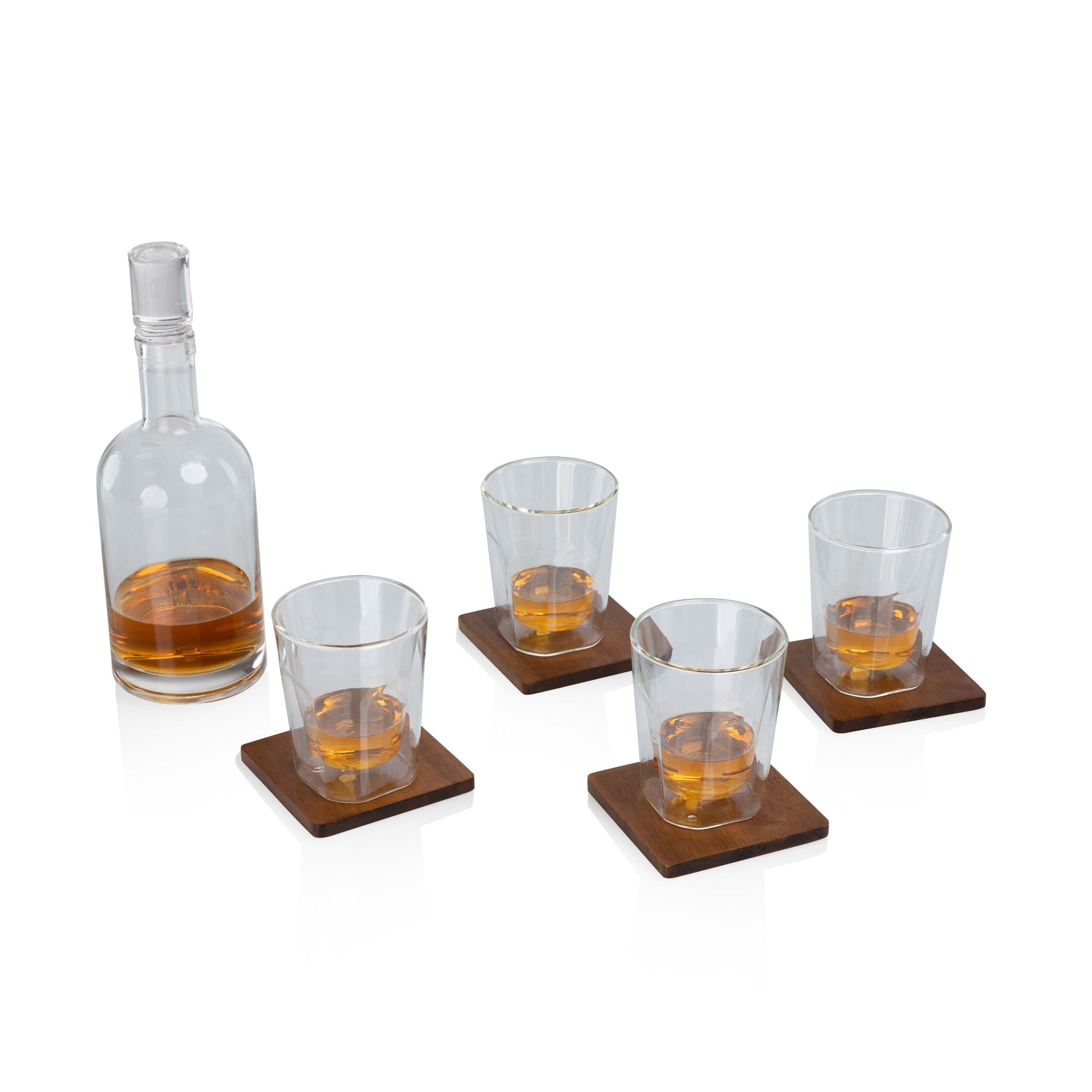 Ambassador Whiskey Box with Decanter and 4 Lowball Glasses Picnic Time Family of Brands
