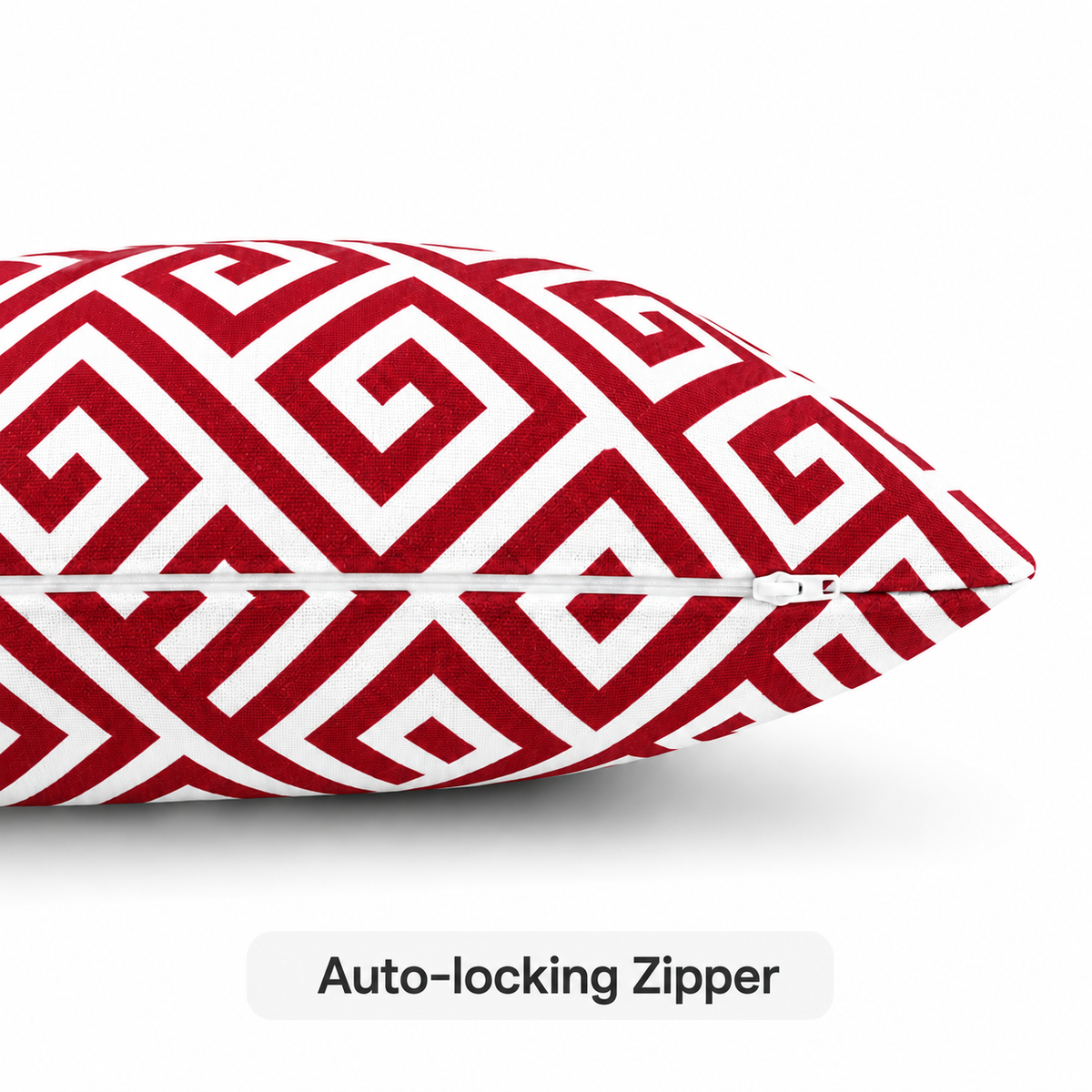 6 Pack Outdoor Pillow Covers - 18x18 Inch - Red Greek Key